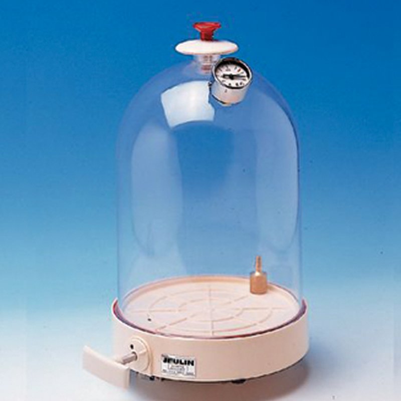 Pompe à vide manuelle avec cloche et manomètre